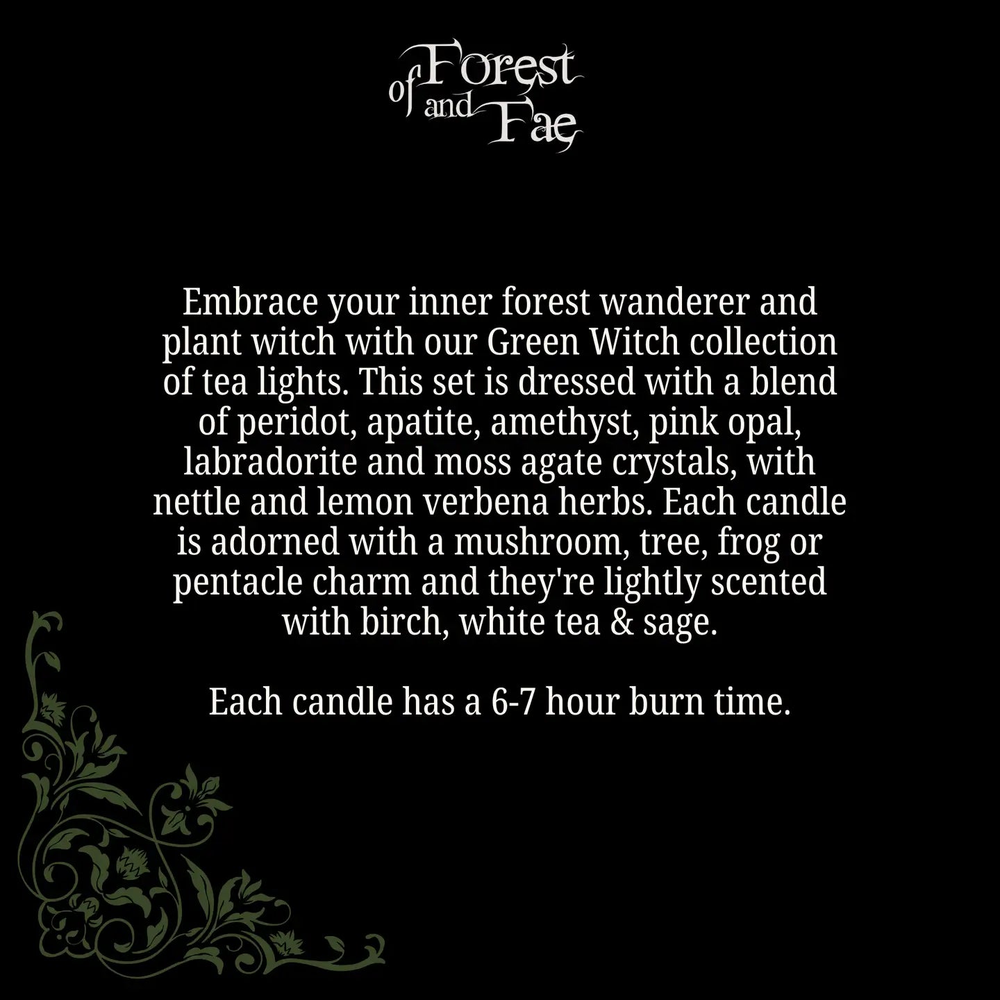 Green Witch Tea Light Set